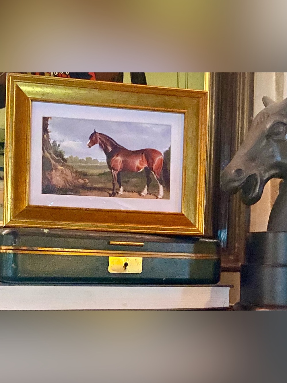 Equestrian Reproduction of Vintage Print Framed and Matted 5x7